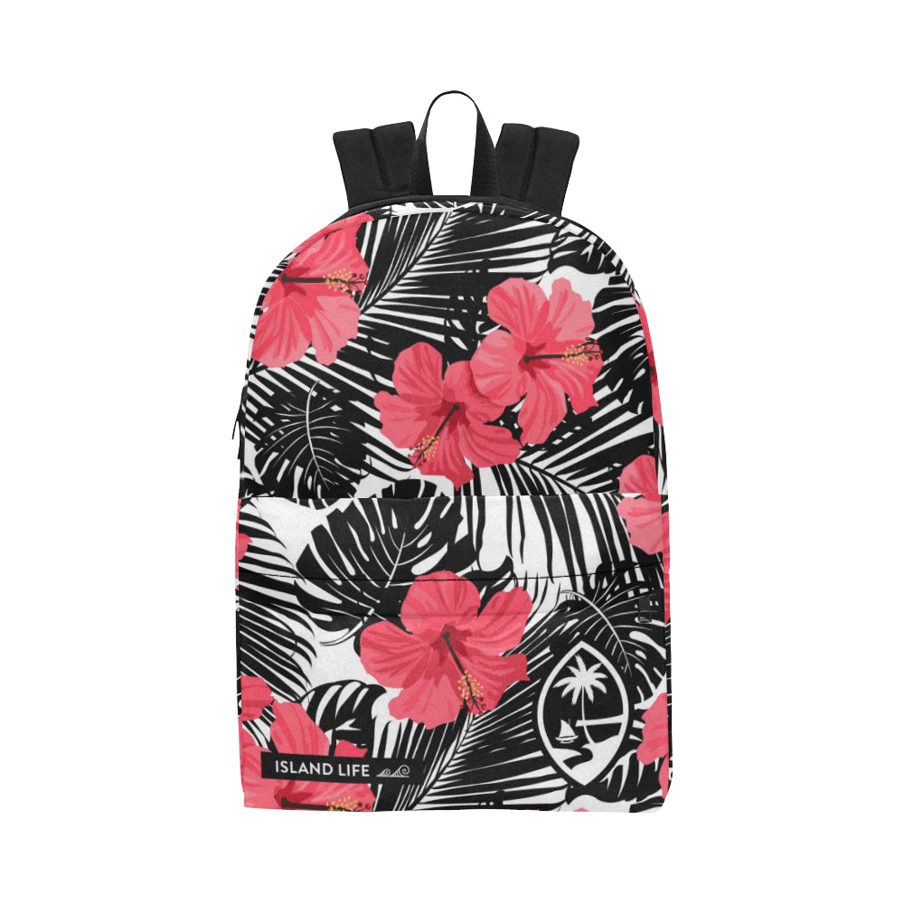 Guam Pink Black Hibiscus Leaves Unisex Classic Backpack