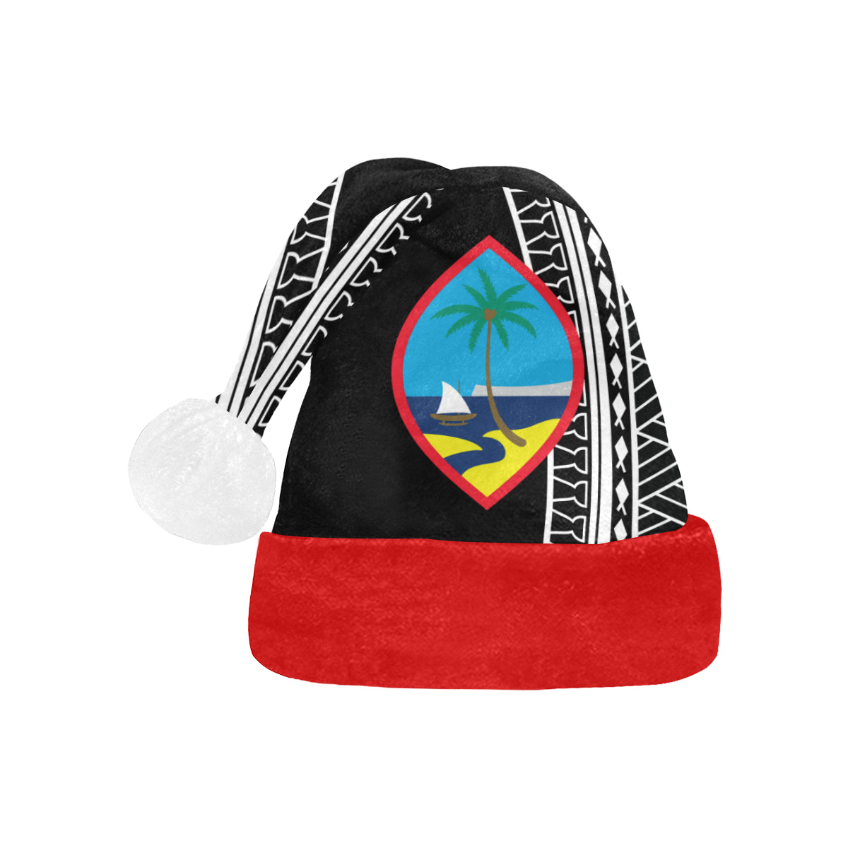 Guam Seal Tribal Christmas Santa Hat