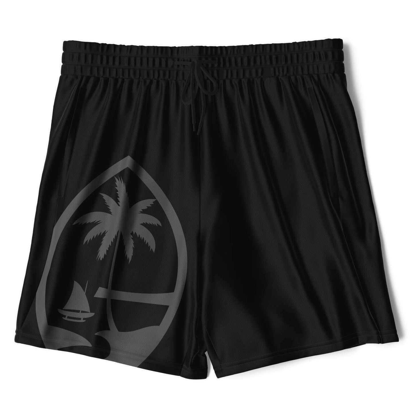 Guam Tribal Layer Black 2-in-1 Phone Pocket Active Shorts
