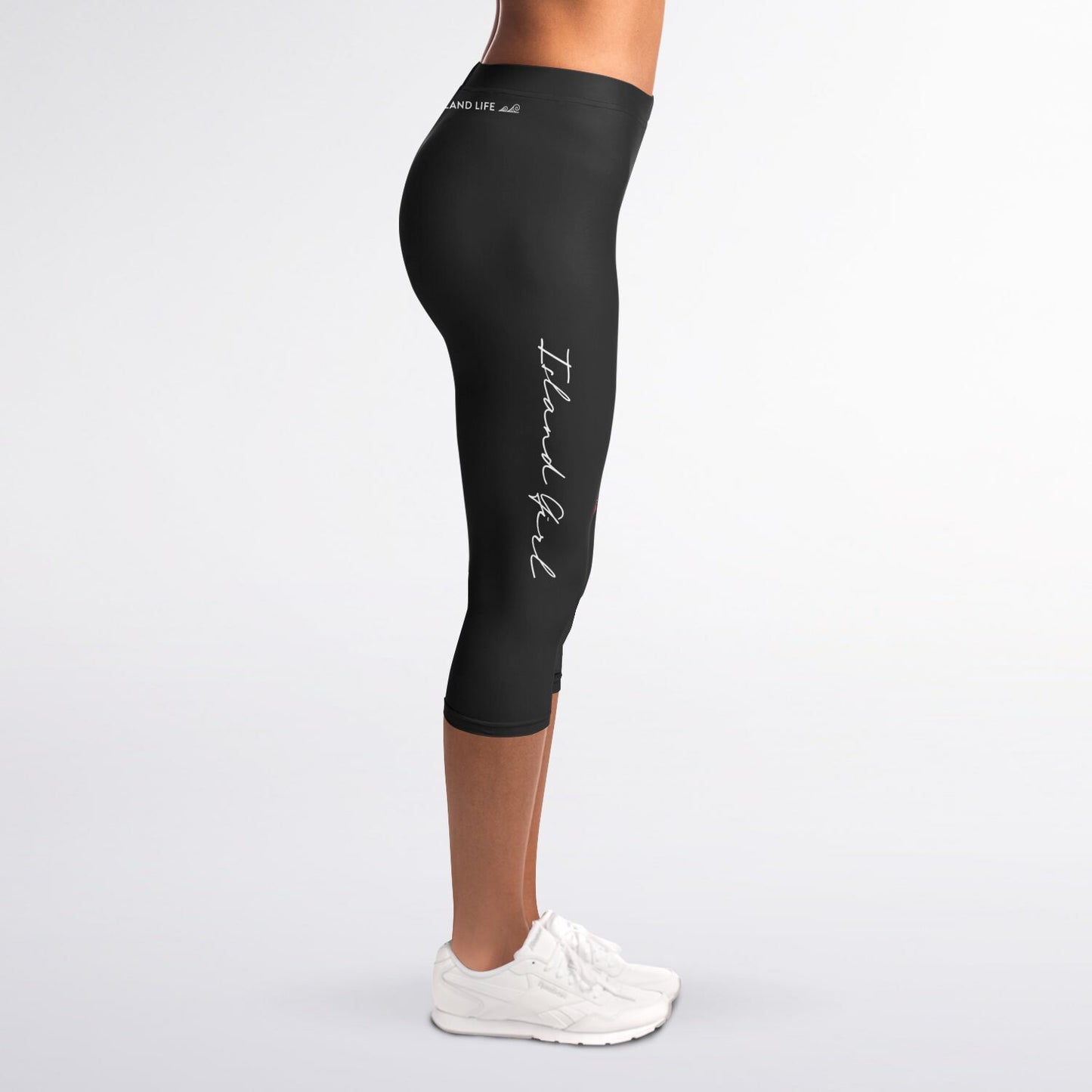Guam Seal Color Island Girl Black Capri Leggings