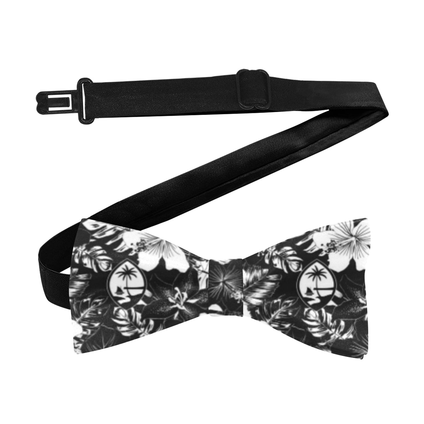 Guam Floral Hibiscus Black Bow Tie
