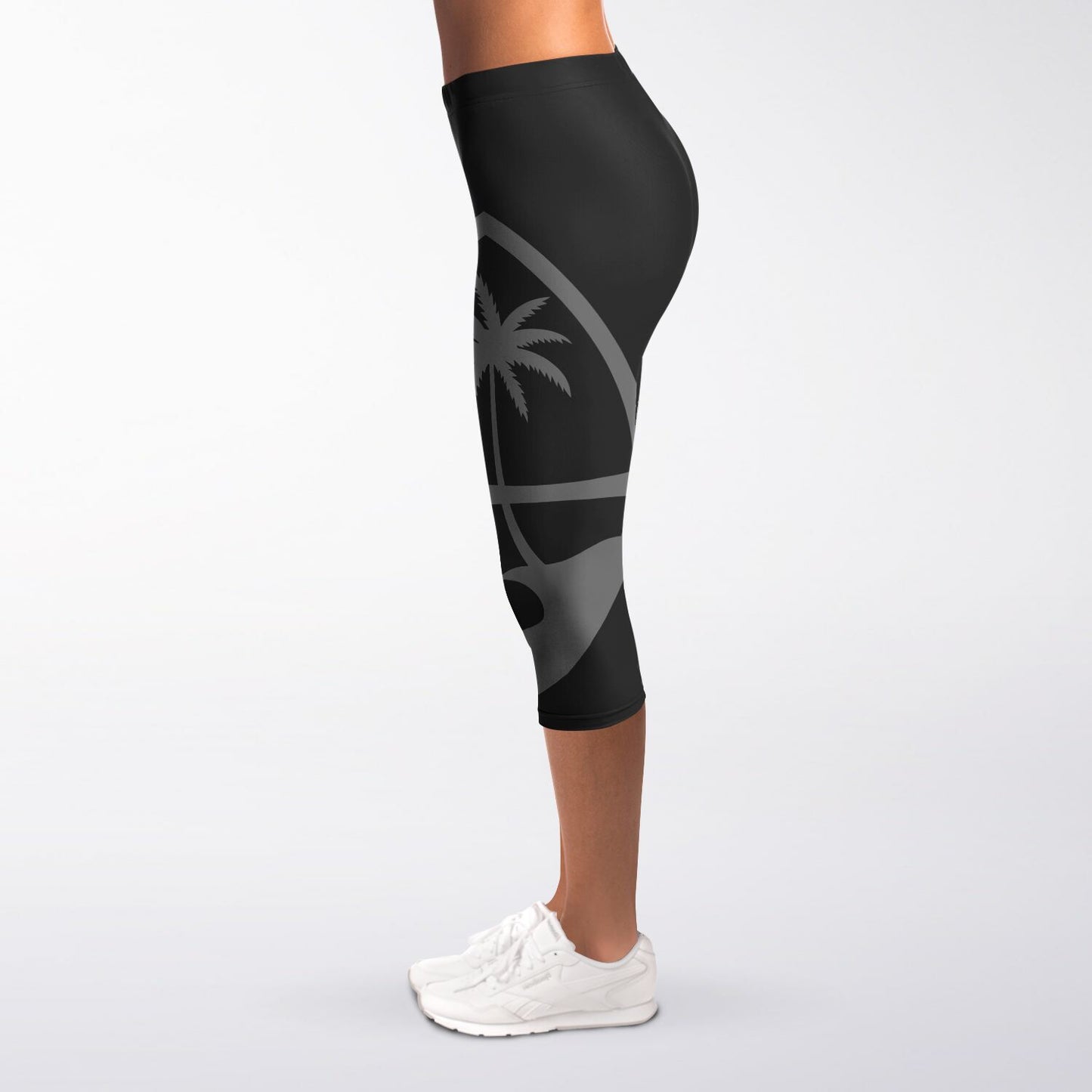 Guam Seal Island Girl Black Capri Leggings