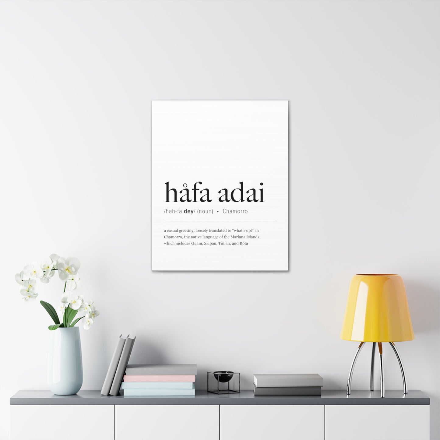 Hafa Adai Definition Chamorro Guam CNMI Canvas Gallery Wrap