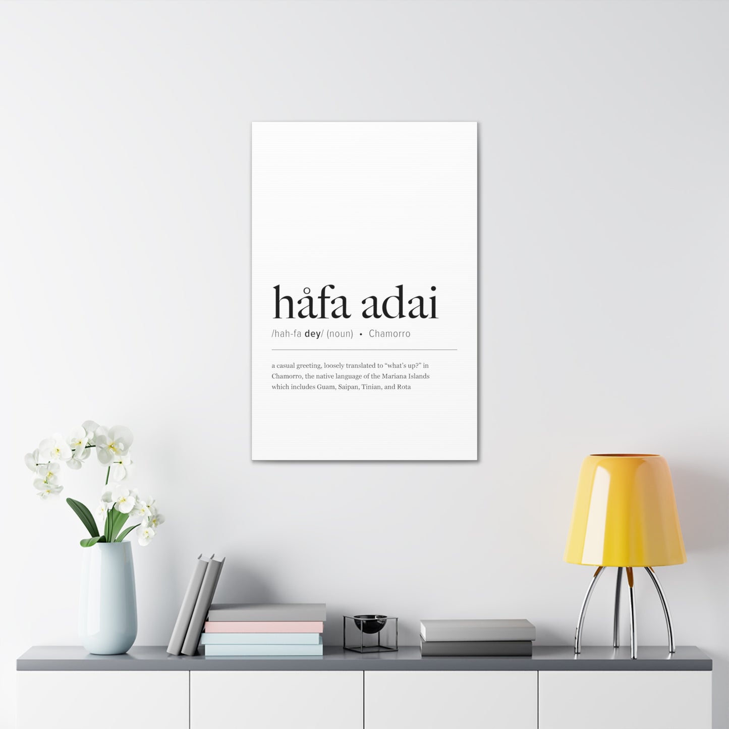 Hafa Adai Definition Chamorro Guam CNMI Canvas Gallery Wrap