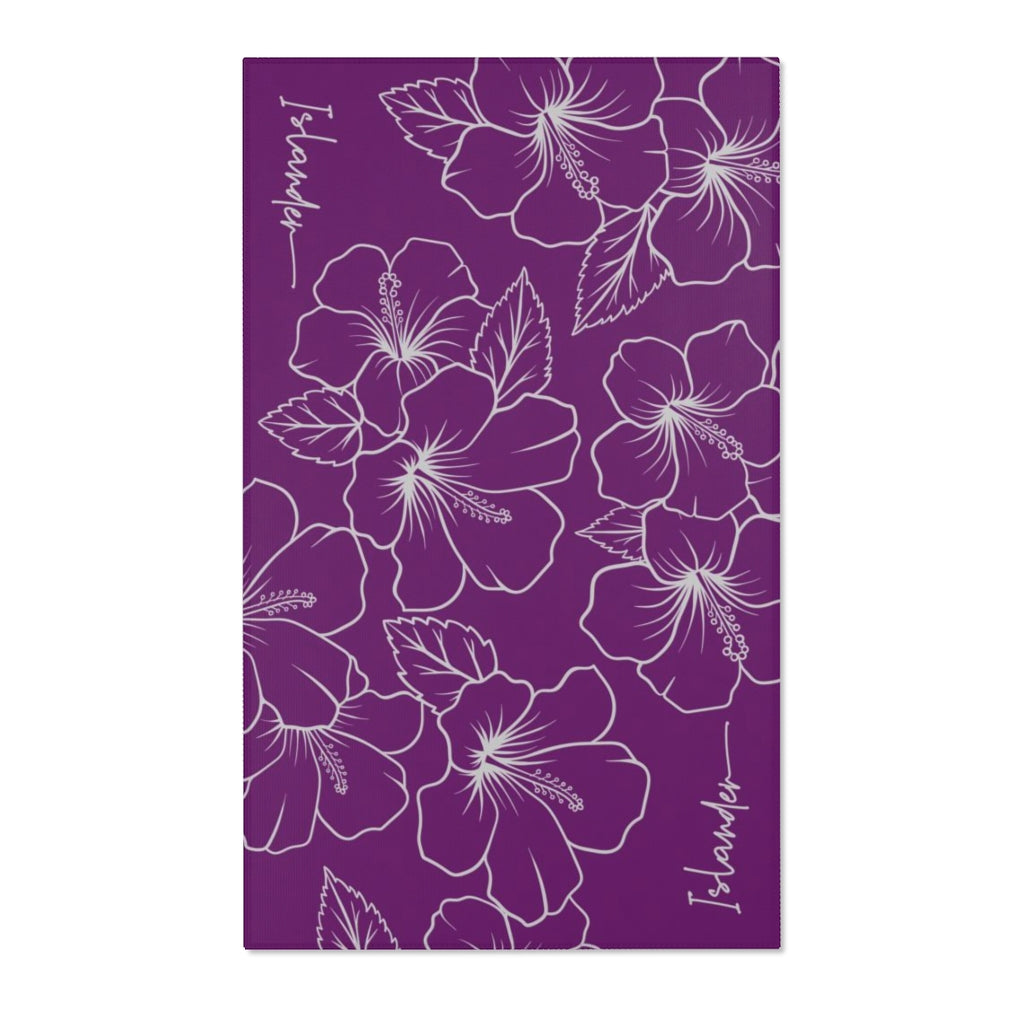 Guam CNMI Modern Hibiscus Purple Area Rug