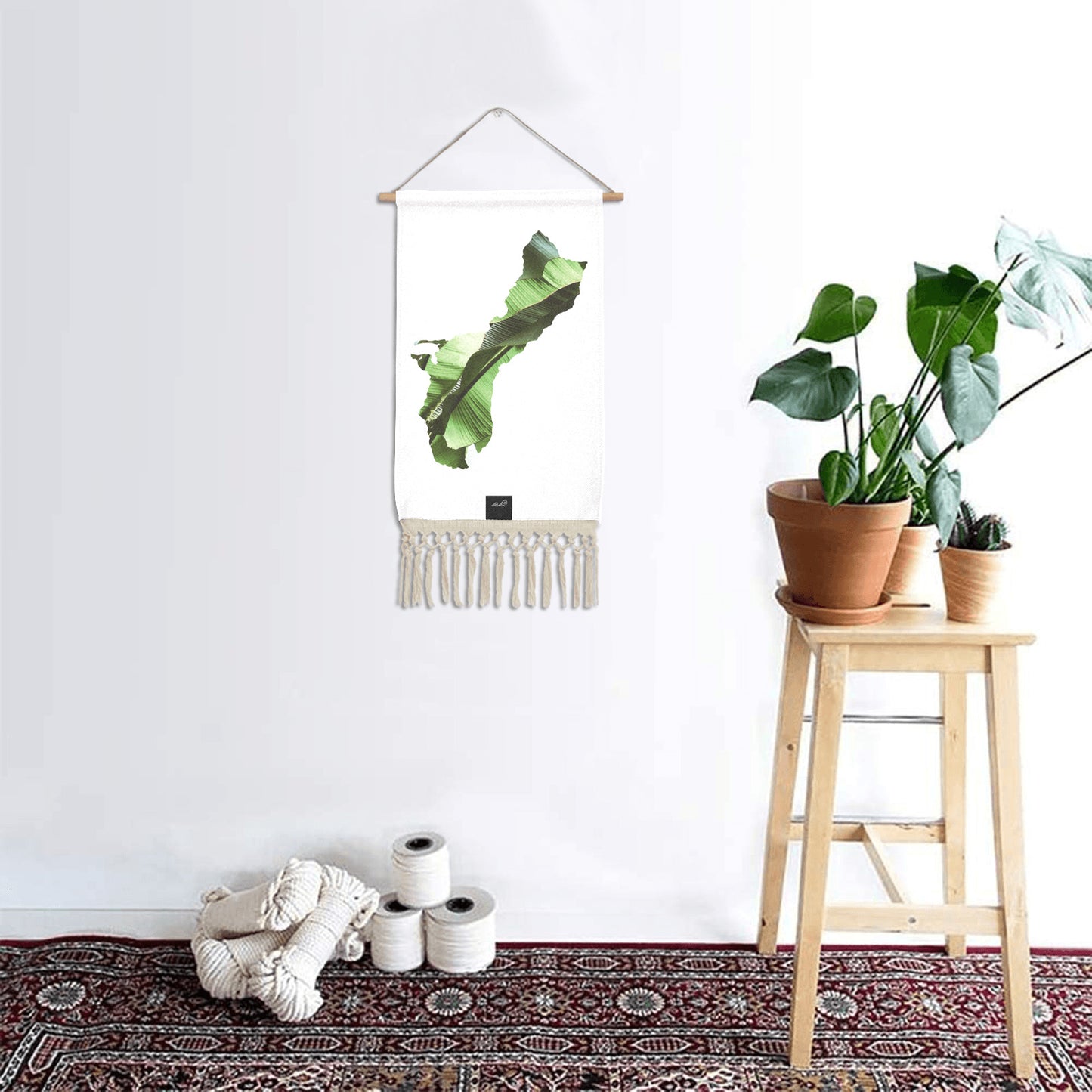 Guam Island Banana Leaves Linen Hanging Poster