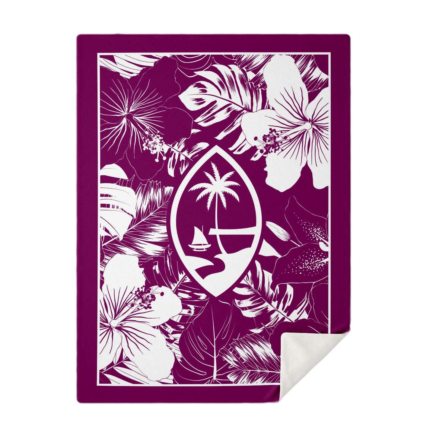 Guam Hibiscus Purple Microfleece Blanket