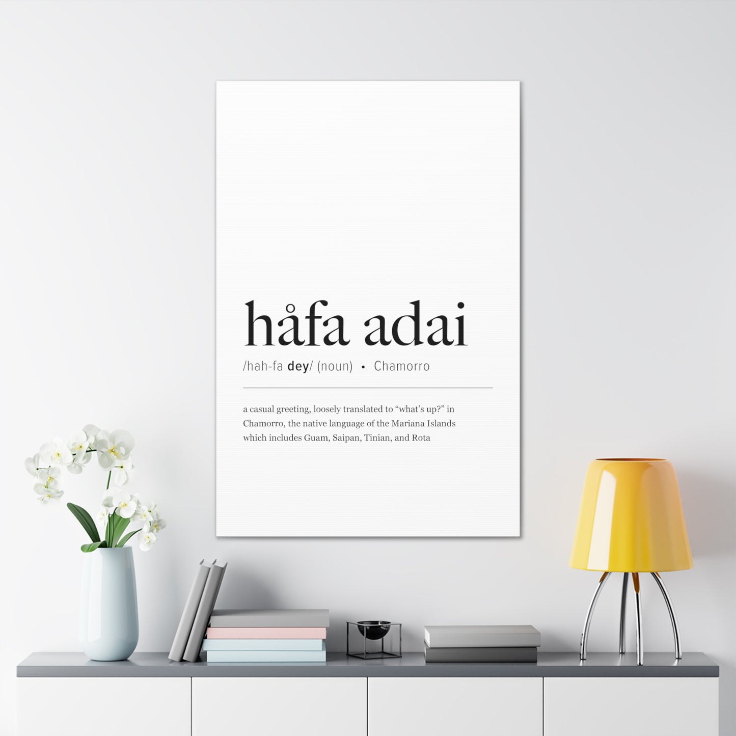 Hafa Adai Definition Chamorro Guam CNMI Canvas Gallery Wrap