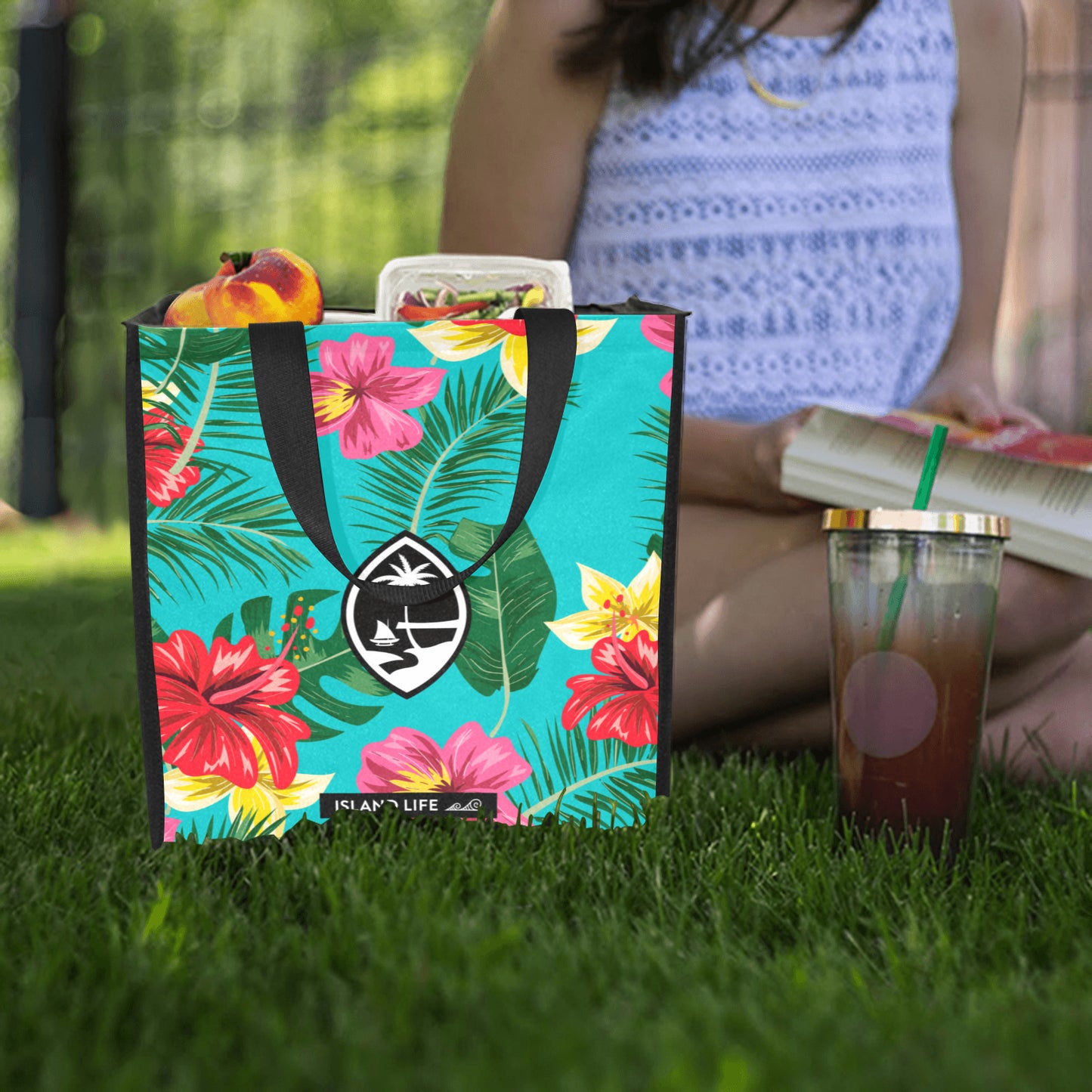 Floral Guam Balutan Large Picnic Tote Bag