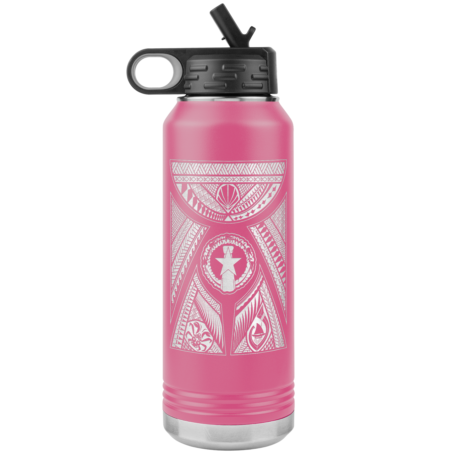 CNMI Latte Stone Tribal 32oz Water Bottle Tumbler