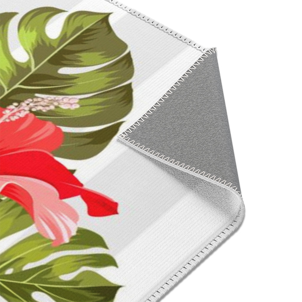 Guam CNMI Striped Hibiscus Nursery Area Rug