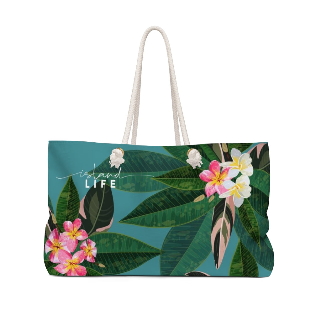 Plumeria Flowers Blue Guam CNMI Weekender Tote Bag