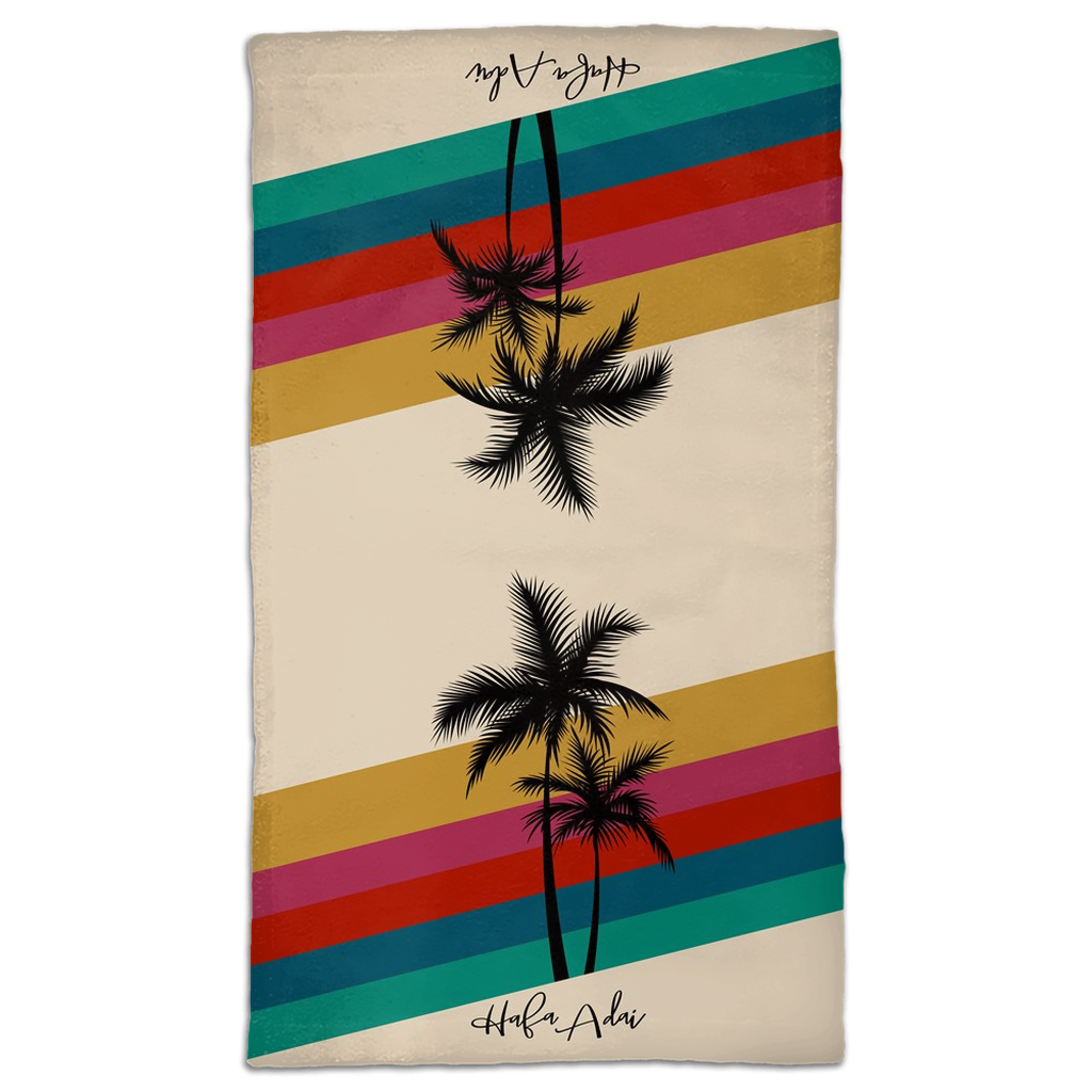Hafa Adai Retro Rainbow Sunset Guam CNMI Hand Towel