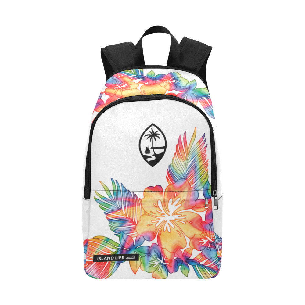 Guam Tropical Hibiscus Tie Dye Laptop Backpack