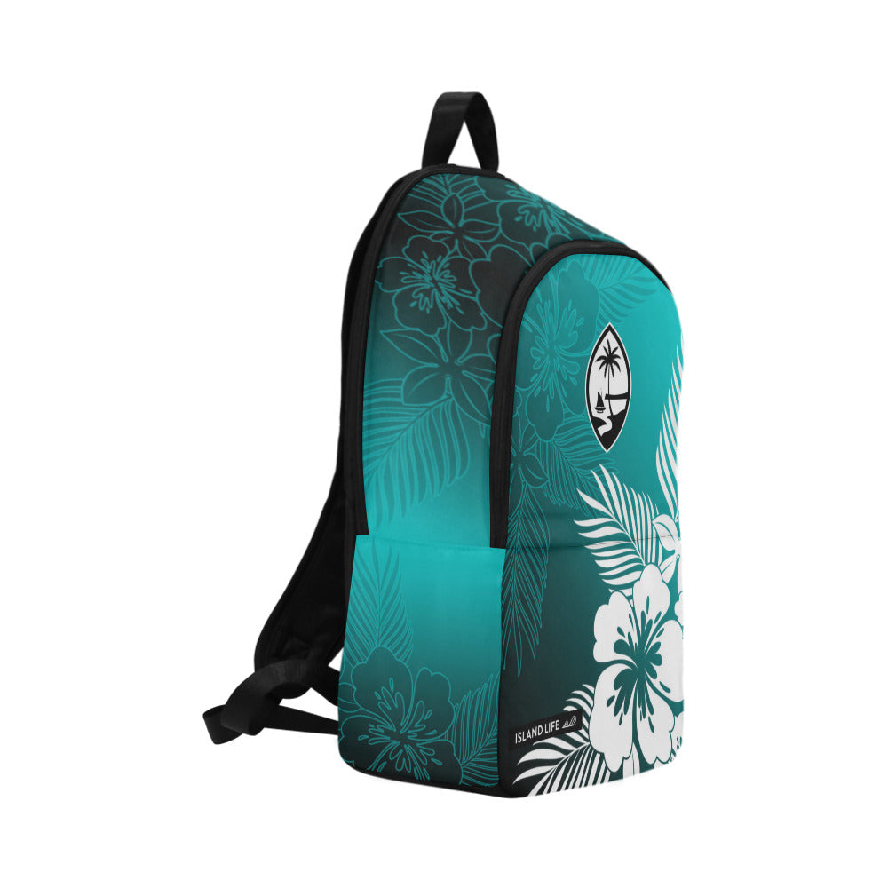 Guam Tropical Hibiscus Teal Laptop Backpack