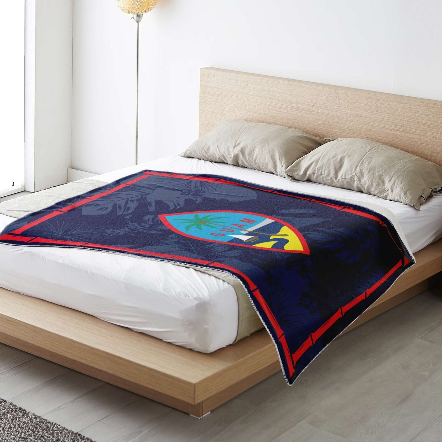 Guam Flag Bamboo Microfleece Blanket