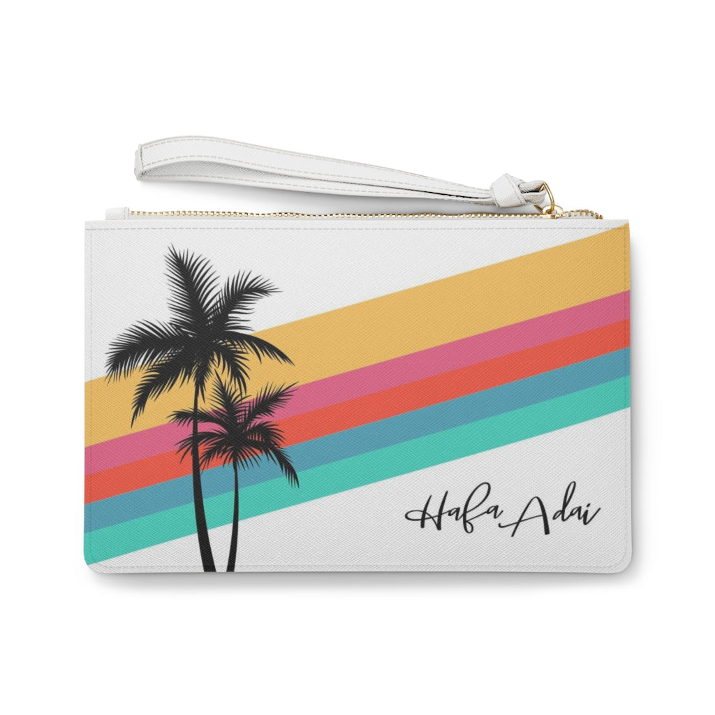 Retro Rainbow Hafa Adai Guam CNMI Clutch Bag