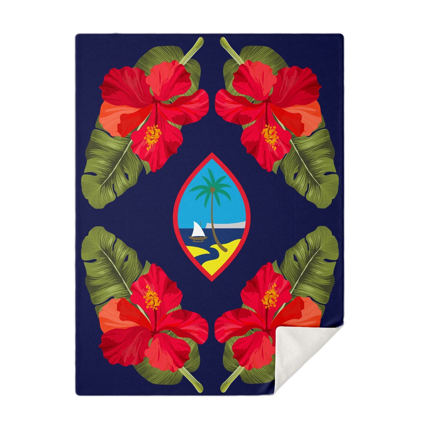 Guam Seal Hibiscus Paradise Microfleece Blanket