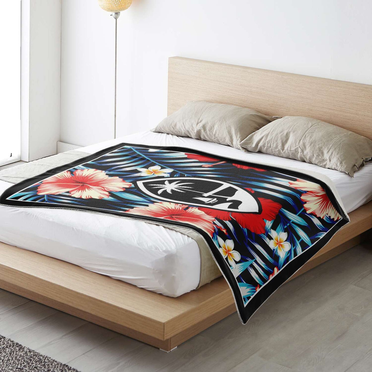 Guam Tropical Floral Microfleece Blanket