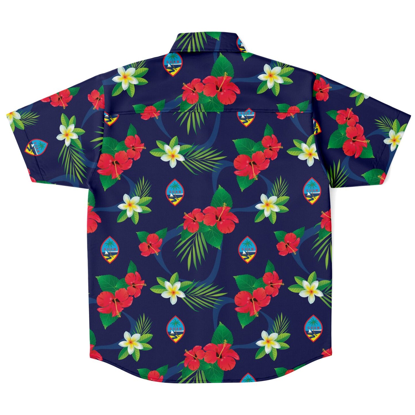 Guam Flag Flowers Button Down Shirt