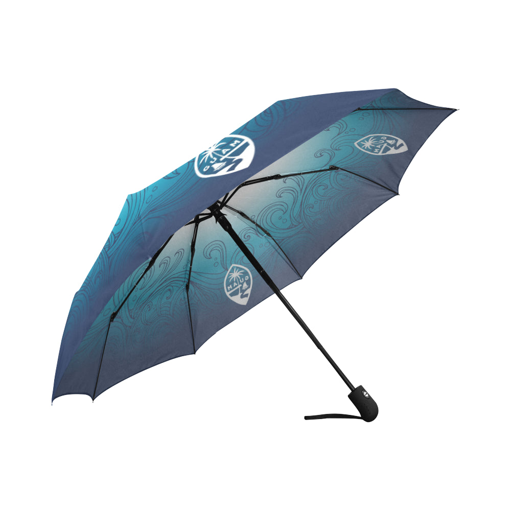 Guam Ombre Waves Automatic Folding Umbrella