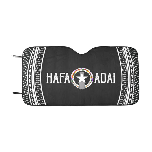 Hafa Adai Saipan CNMI Black Car Sun Shade