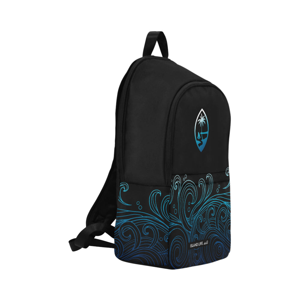 Guam Black Ombre Waves Laptop Backpack
