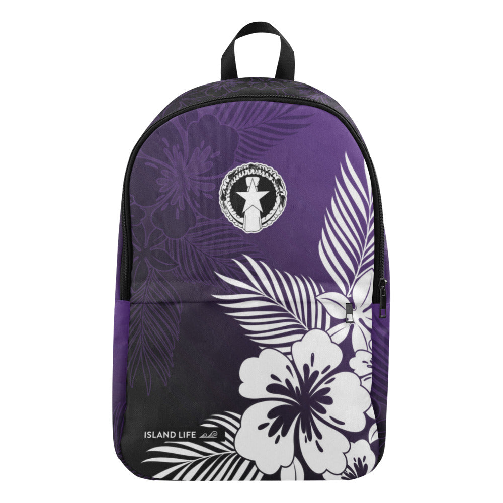 CNMI Tropical Hibiscus Purple Laptop Backpack