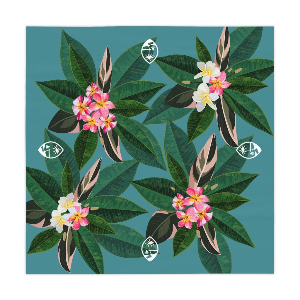 Guam Plumeria Blue Table Cloth