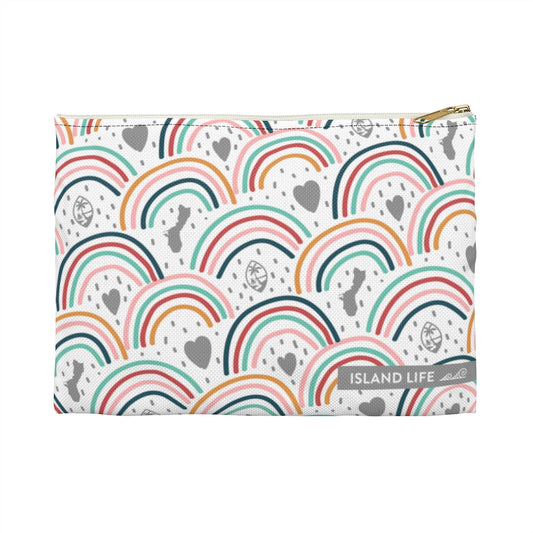 Guam Hearts and Rainbows Accessories Carry All Pouch