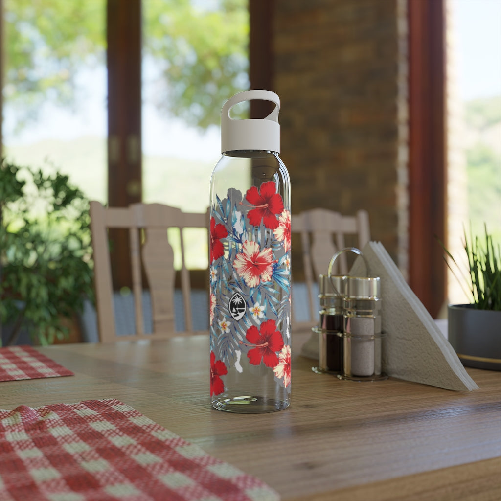 Guam Tropical Floral Sky Water Bottle