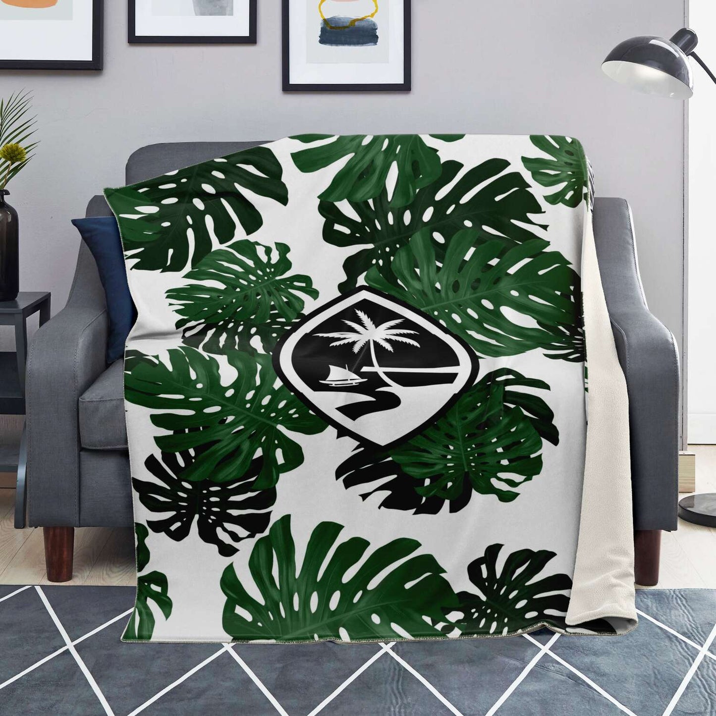 Guam Lemai Leaves Microfleece Blanket