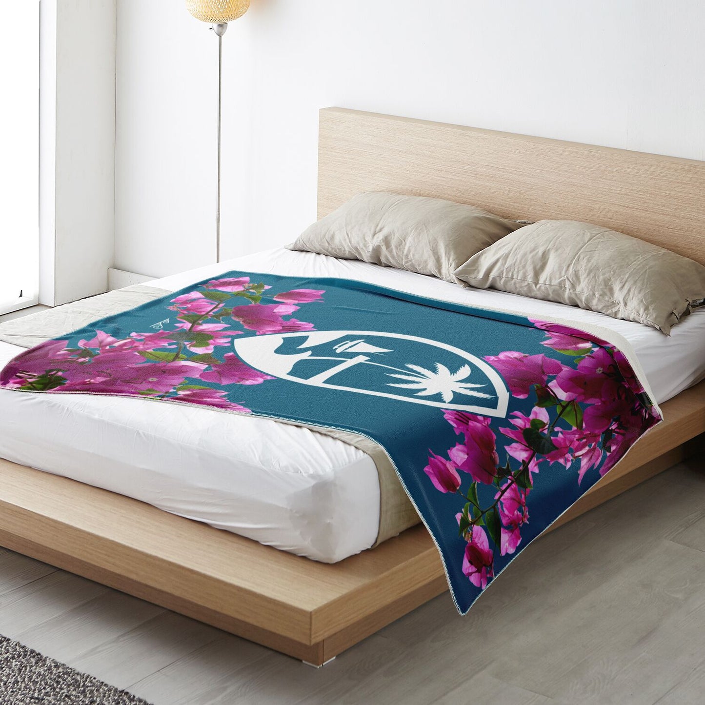 Guam Puti Tai Nobio Bougainvillea Microfleece Blanket