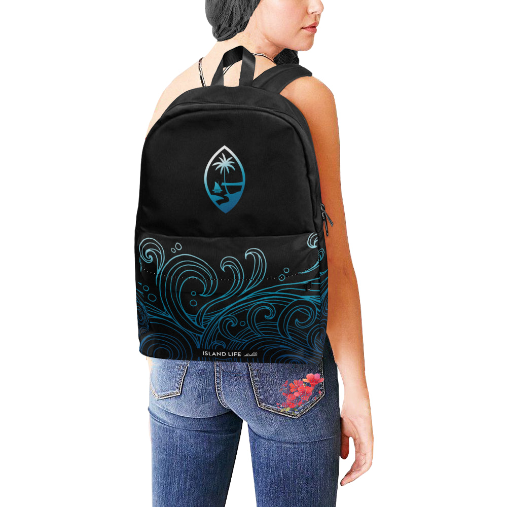 Guam Seal Black Ombre Waves Unisex Classic Backpack