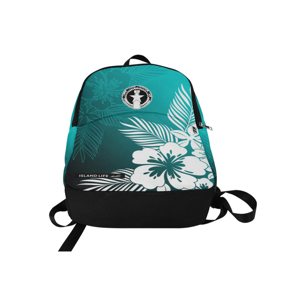 CNMI Tropical Hibiscus Teal Laptop Backpack