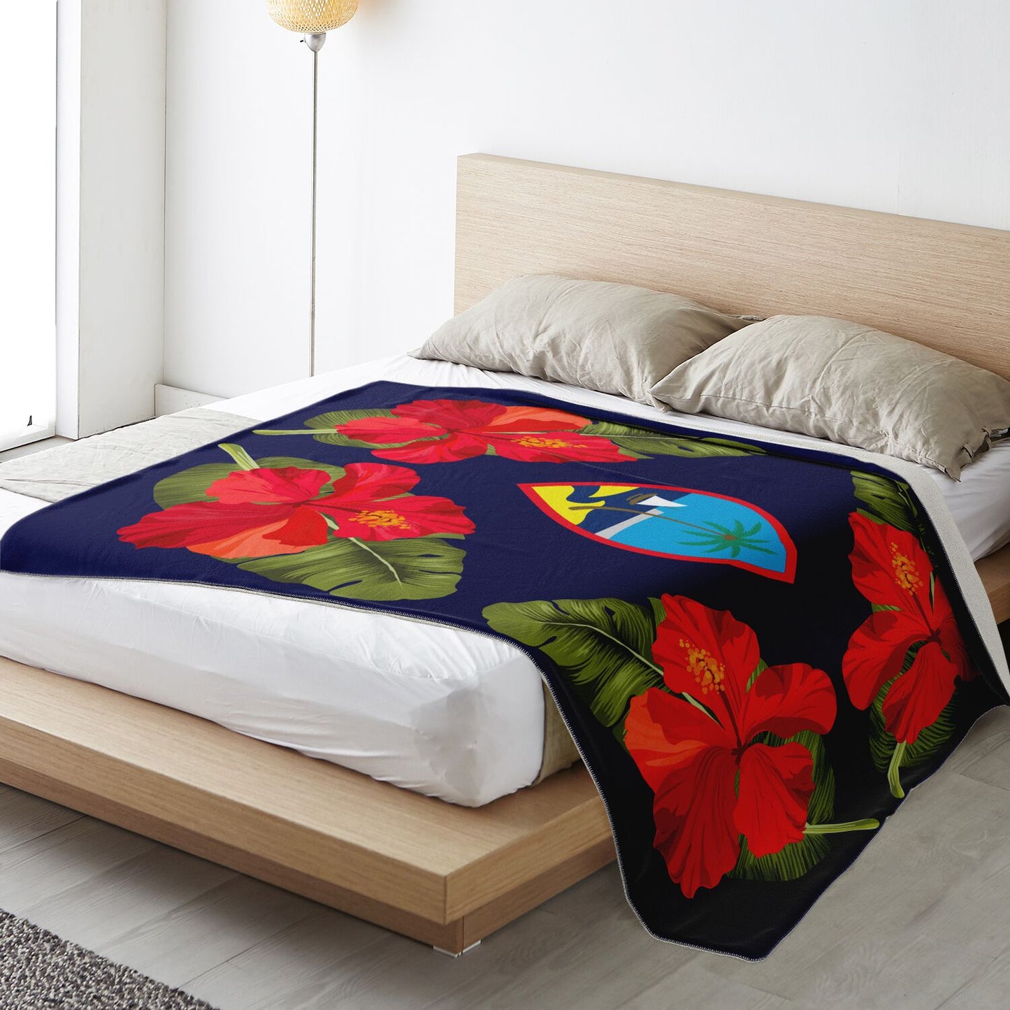 Guam Seal Hibiscus Paradise Microfleece Blanket