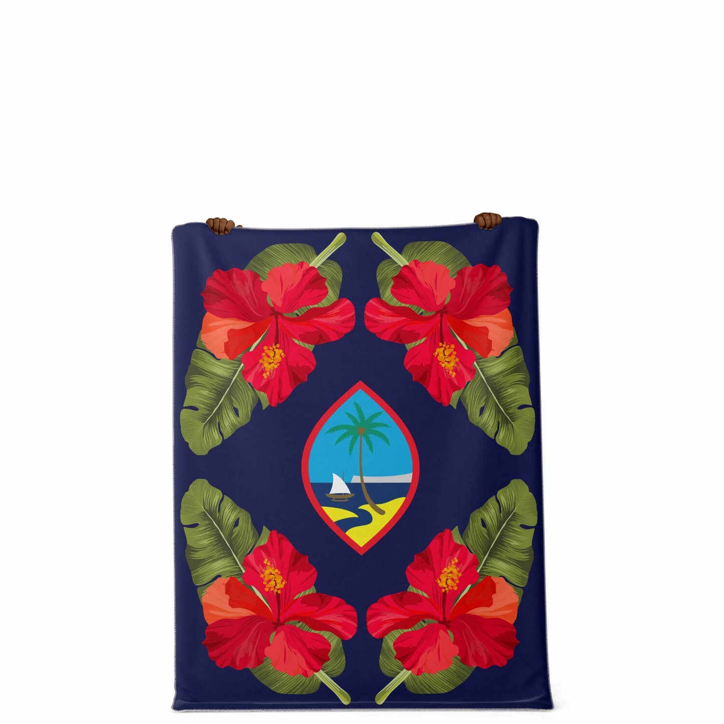 Guam Seal Hibiscus Paradise Microfleece Blanket