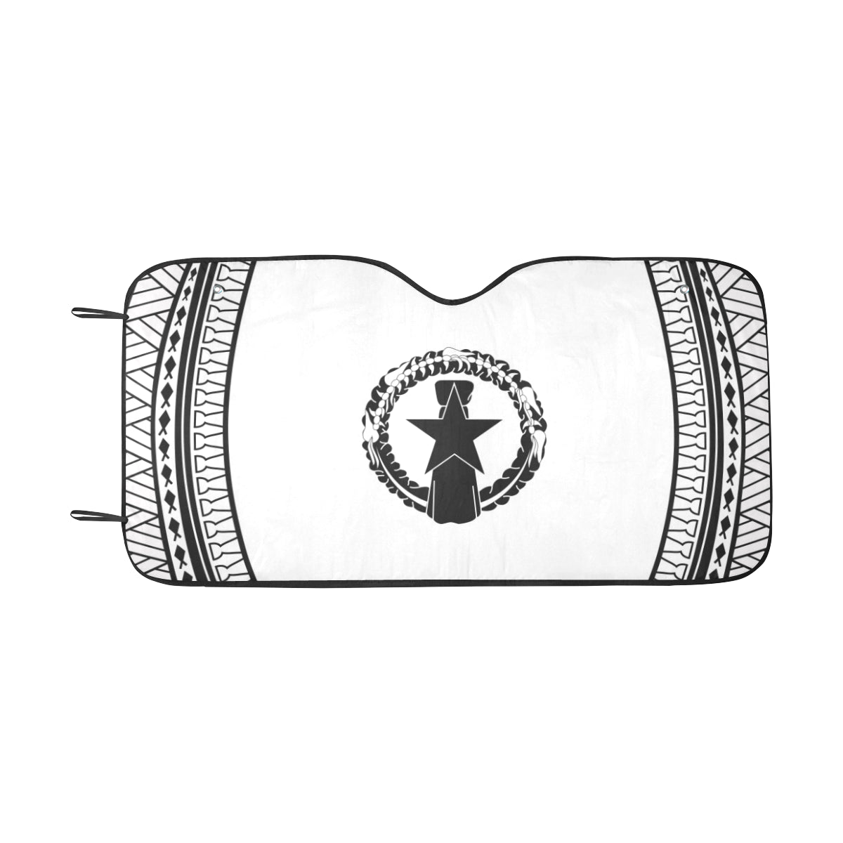 CNMI Tribal Saipan Tinian Rota White Car Sun Shade