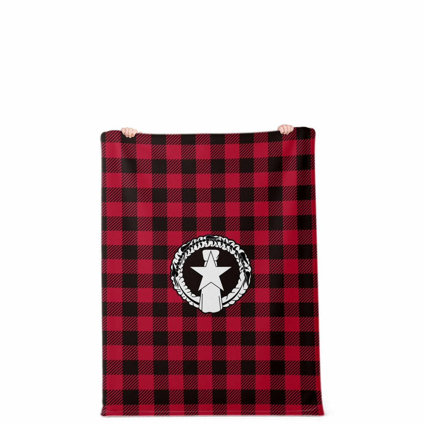 CNMI Saipan Tinian Rota Buffalo Plaid Christmas Microfleece Blanket