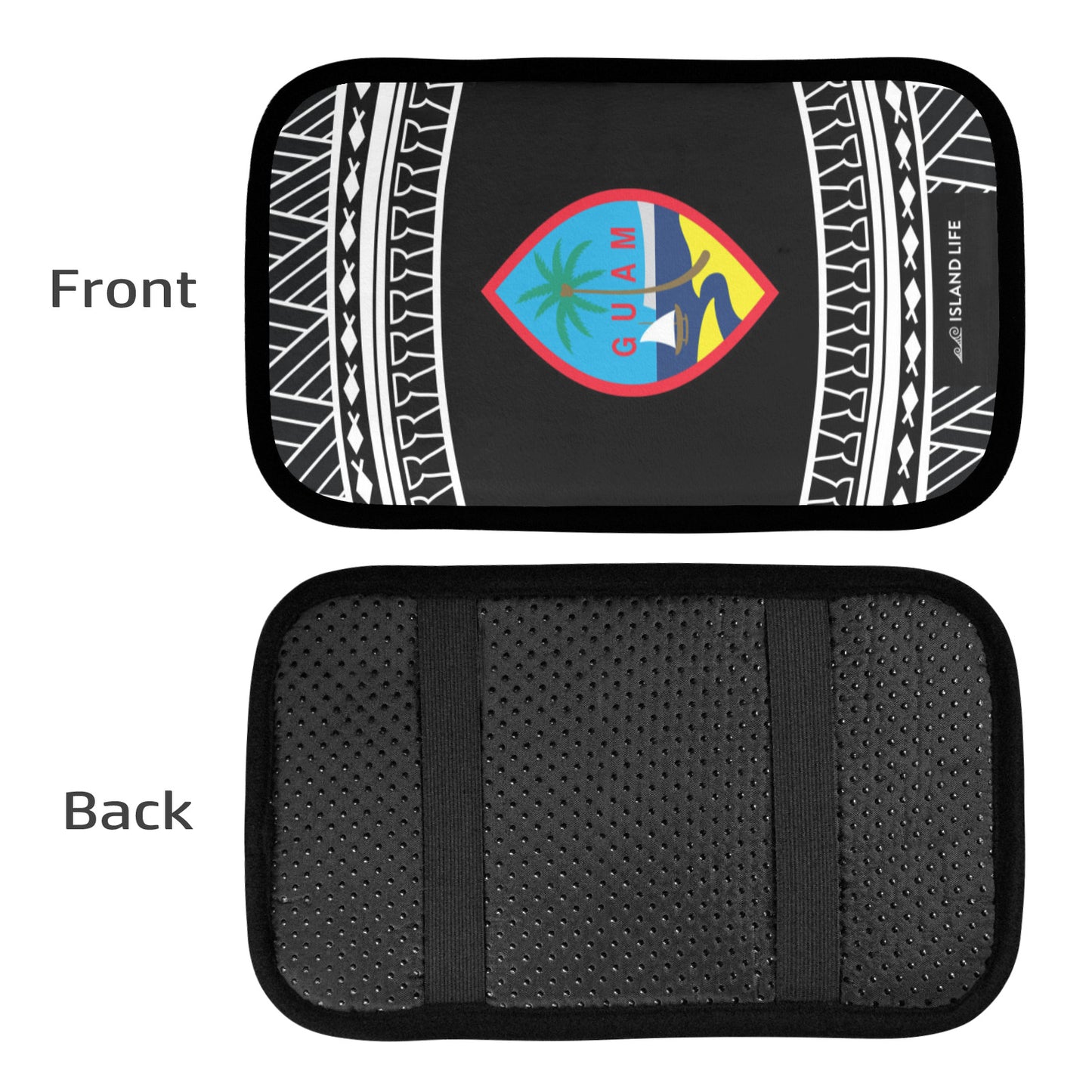 Guam Tribal Black Car Armrest Cover