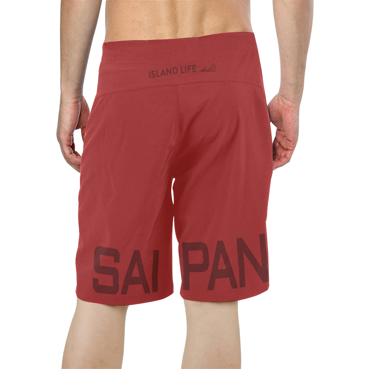 CNMI Seal Saipan Red Men's All Over Print Board Shorts