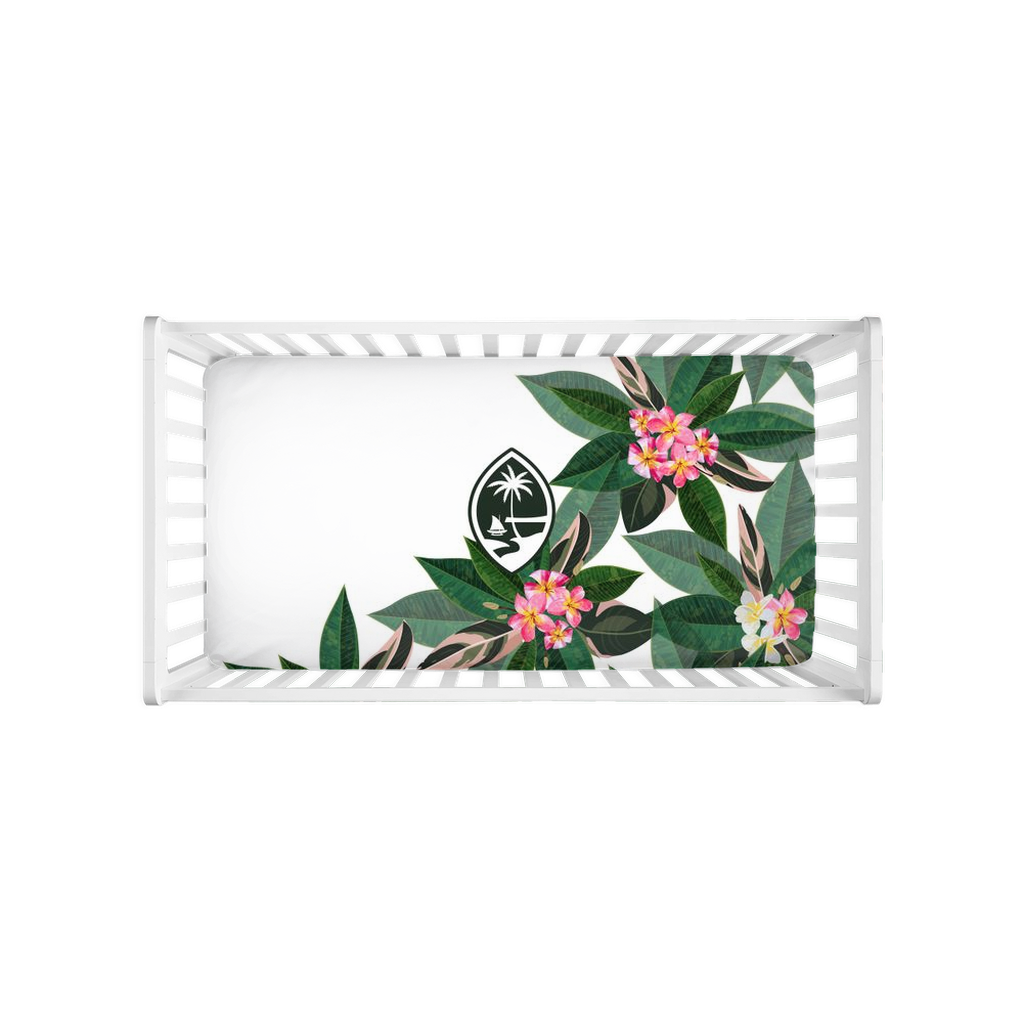 Guam White Plumeria Baby Crib Sheet
