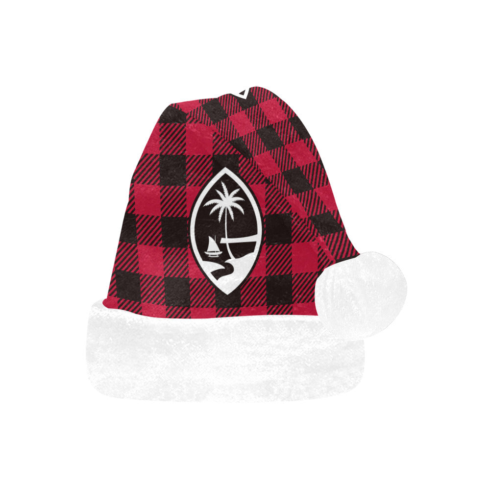 Guam Seal Buffalo Plaid Santa Hat