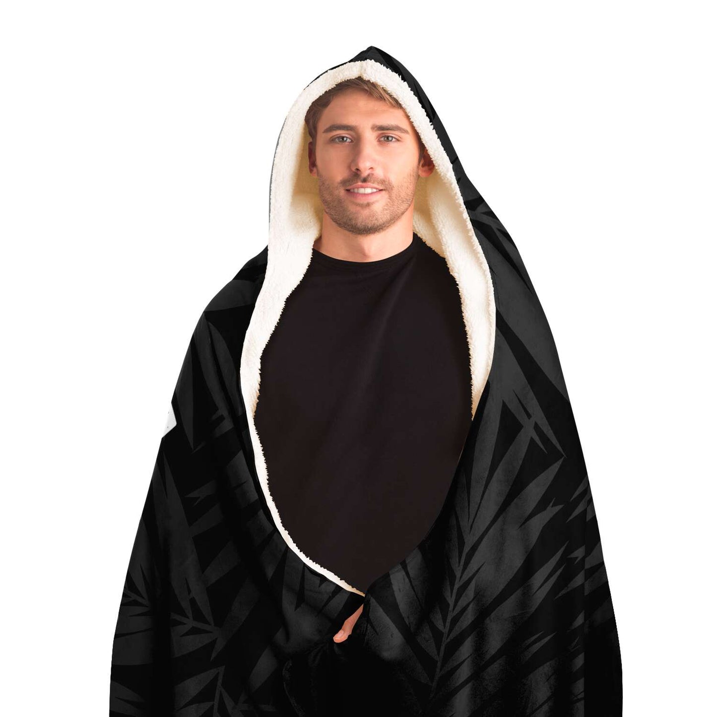 Chief Guam Black Premium Sherpa Hooded Blanket