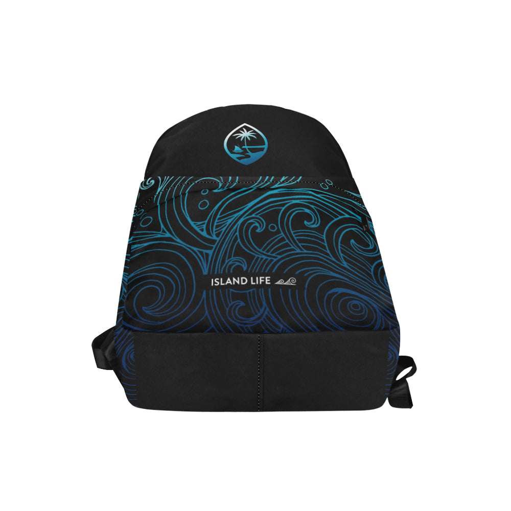 Guam Seal Black Ombre Waves Unisex Classic Backpack