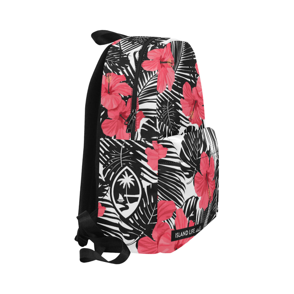 Guam Pink Black Hibiscus Leaves Unisex Classic Backpack