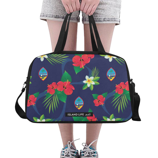 Guam Flag Flowers Fitness Gym Bag