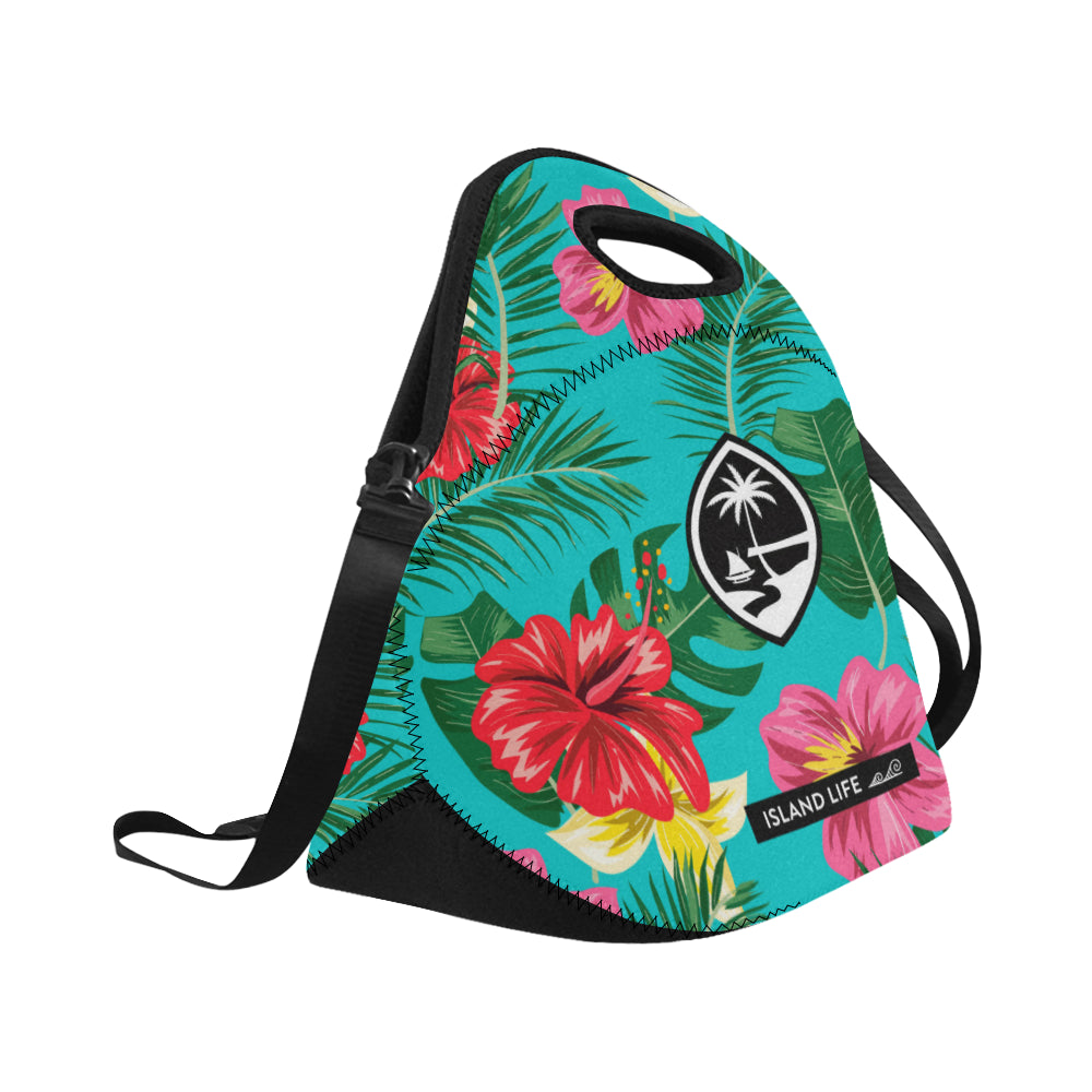 Floral Guam Neoprene Lunch Bag Large