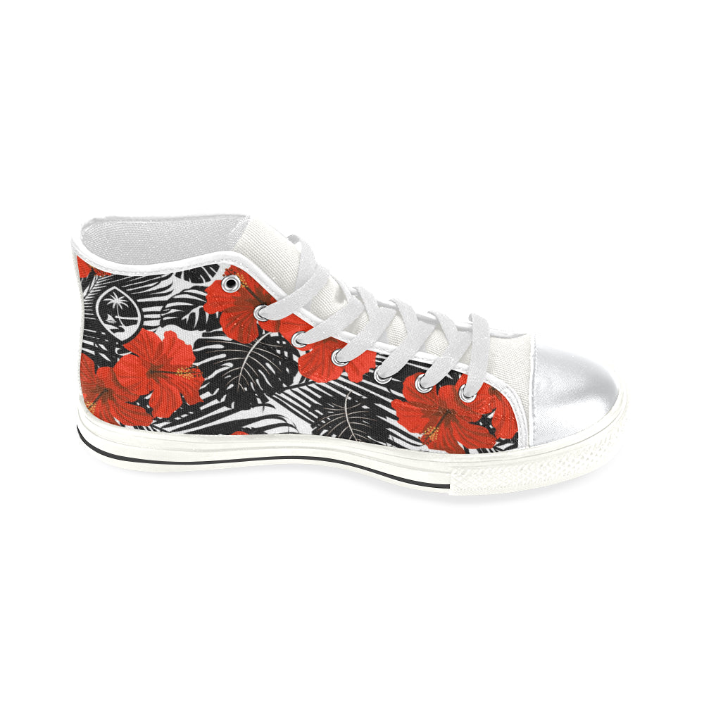 Guam Red Black Hibiscus High Top Shoe Kids