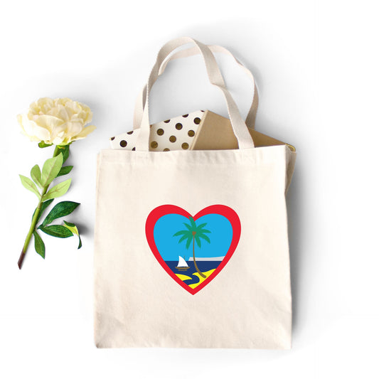 Heart Guam Color Heavyweight Tote Bag